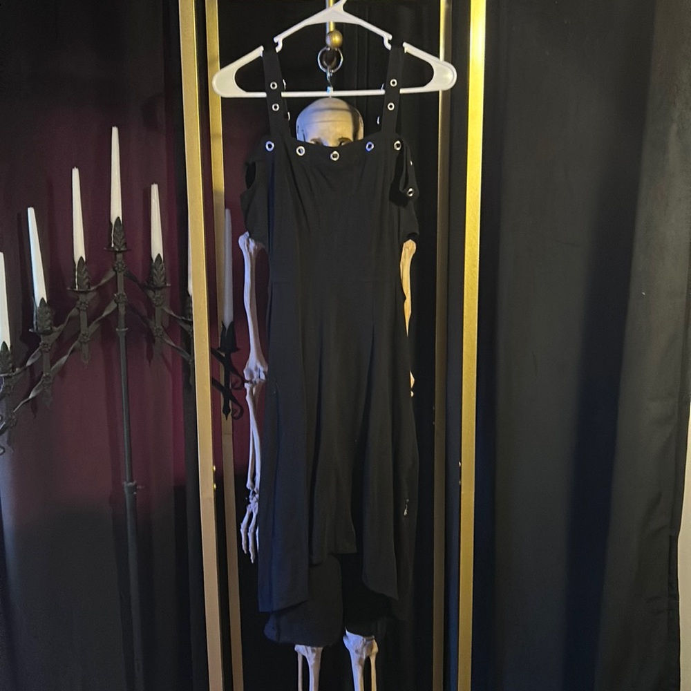Vintage Tripp NYC Dress black with cutouts and grommets